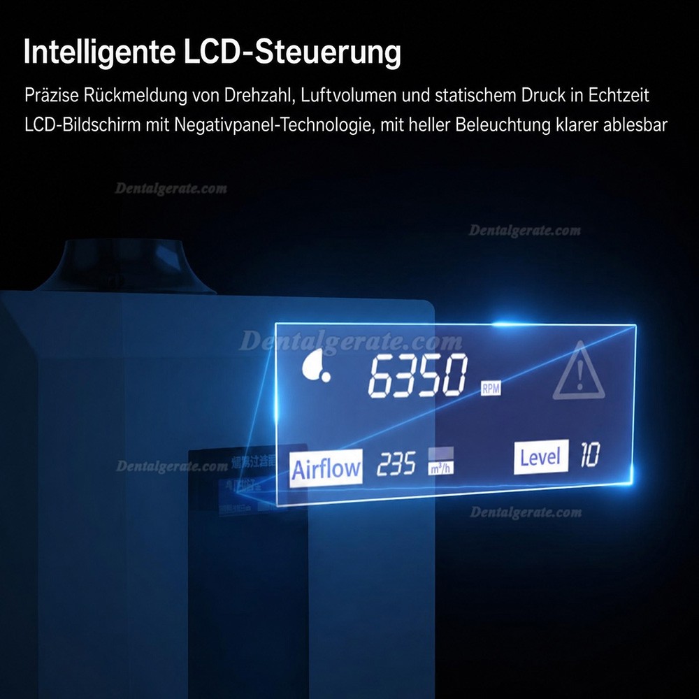 RUIWAN RD80 Extraorales Aerosol Zahnsaugsystem Externer Vakuumsauger 4 Filter Schicht + 2 UV-Lampen + Plasma